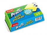 Kép a(z) Paclan Practi Soft Power Szivacs 3db/csomag (Műanyag dörzsi résszel a karcolás mentes tisztításért!) nevű termékről
