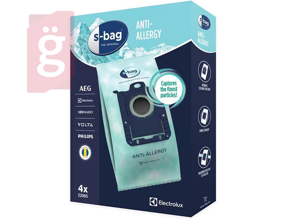 Kép a(z) IZ-E5/PH5GY04S Electrolux / AEG / Philips S-BAG Anti-Allergy E 206S Gyári mikroszálas porzsák (4db/csomag) nevű termékről