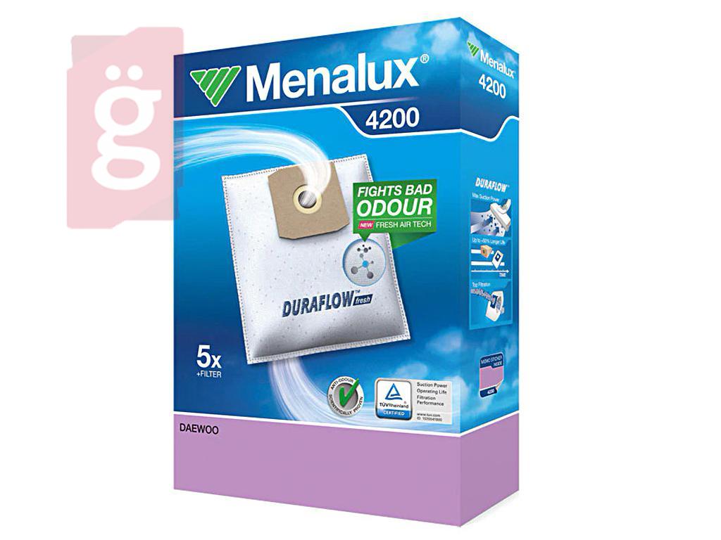 Kép a(z) IZ-Y17GYMS Menalux 4200  DAEWOO RC300 stb. Gyári mikroszálas porzsák (5db+1filter/csomag) nevű termékről