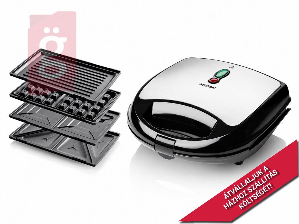 Kép a(z) Szendvicssütő 4in1 Hyundai SM 616  / 700W fekete/rozsdamentes acél nevű termékről