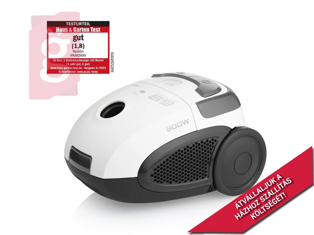 Kép a(z) Hyundai VC068WG porzsákos háztartási porszívó 800W szürke/fehér nevű termékről