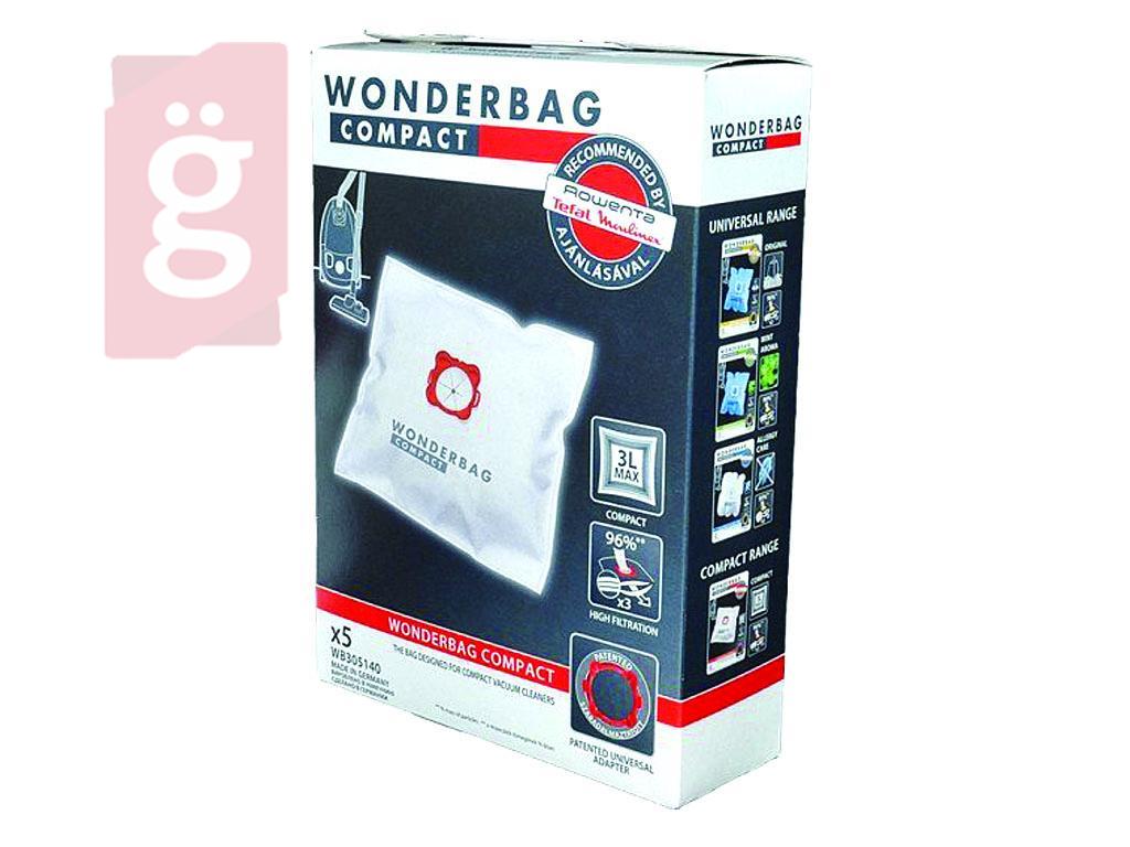 Kép a(z) IZ-R14/3GYS Rowenta Wonderbag Compact (3L) Gyári mikroszálas porzsák ELŐLAPPAL (Adapterrel) (5db+1előlap/csomag) WB305140 nevű termékről