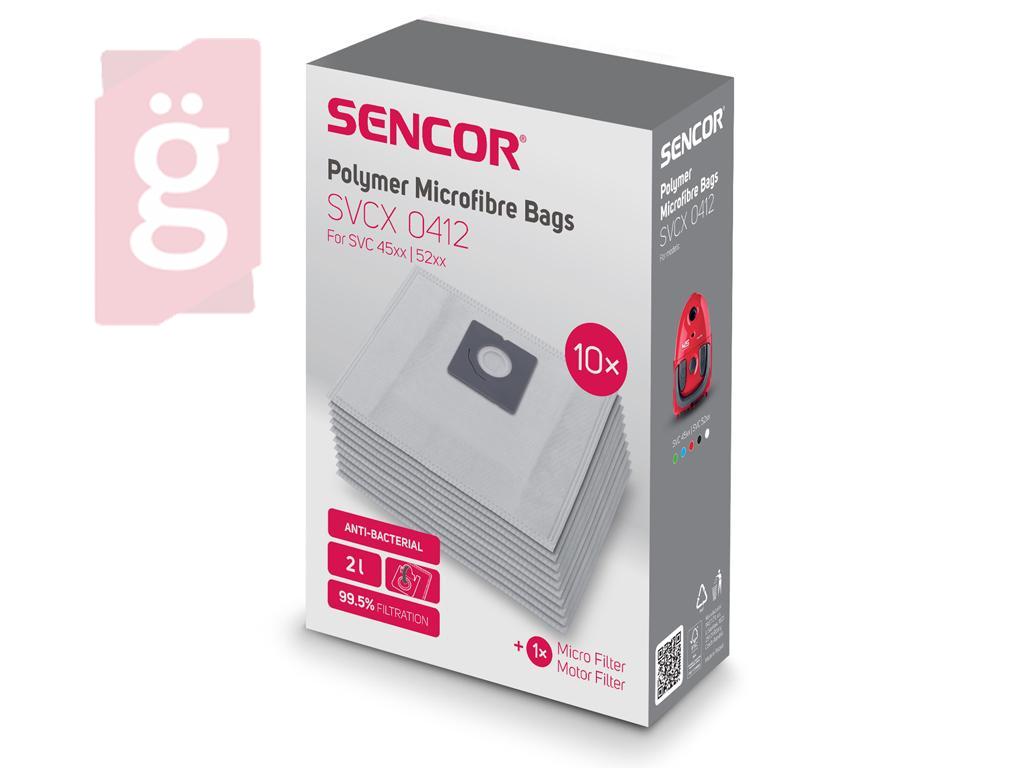 Kép a(z) IZ-SVCX0412 Sencor SVCX0412 / SVC 45 / SVC 52 Gyári mikroszálas porzsák (10db+2filter/csomag) nevű termékről