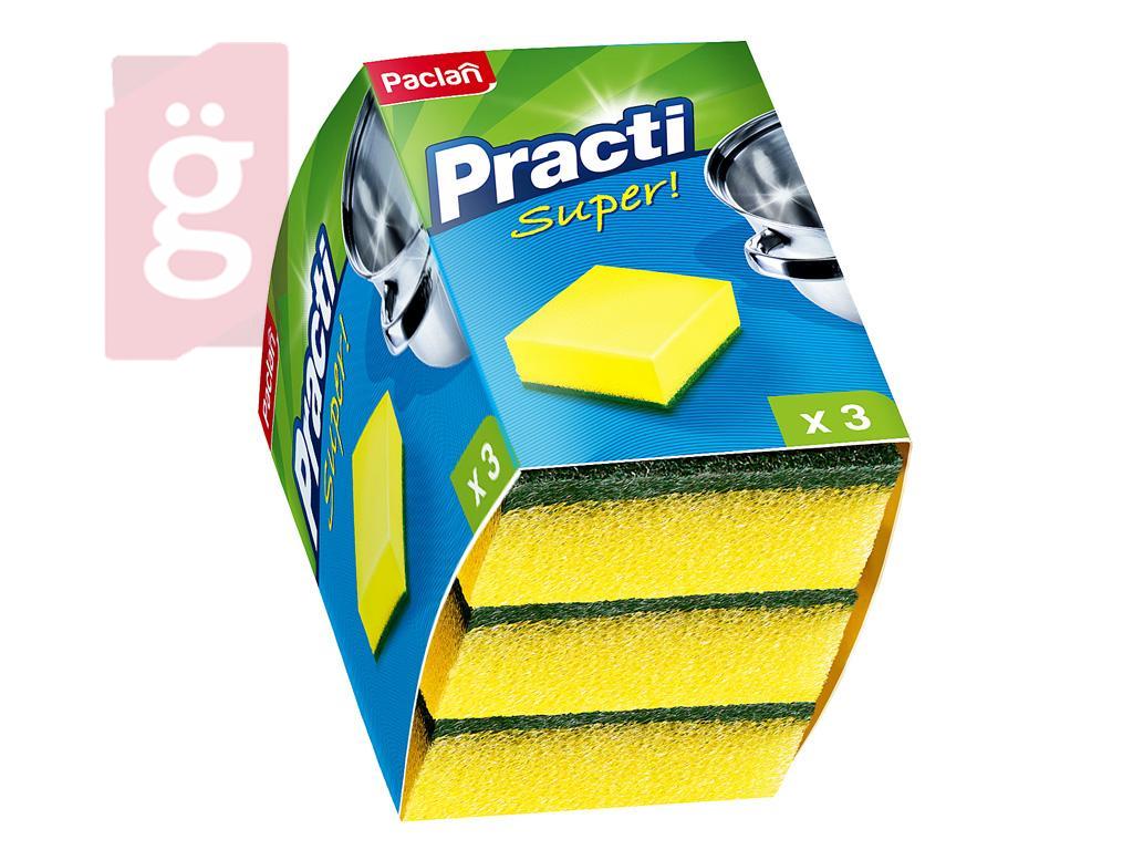 Kép a(z) Paclan Practi Mosogatószivacs Dörzsivel 3db/csomag  nevű termékről