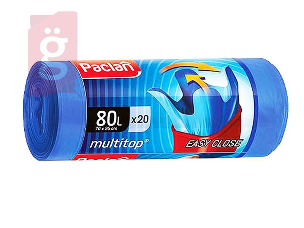 Kép a(z) Paclan Multi-Top Szemeteszsák 80L (20db/tekercs) 70cmx95cm 23my nevű termékről