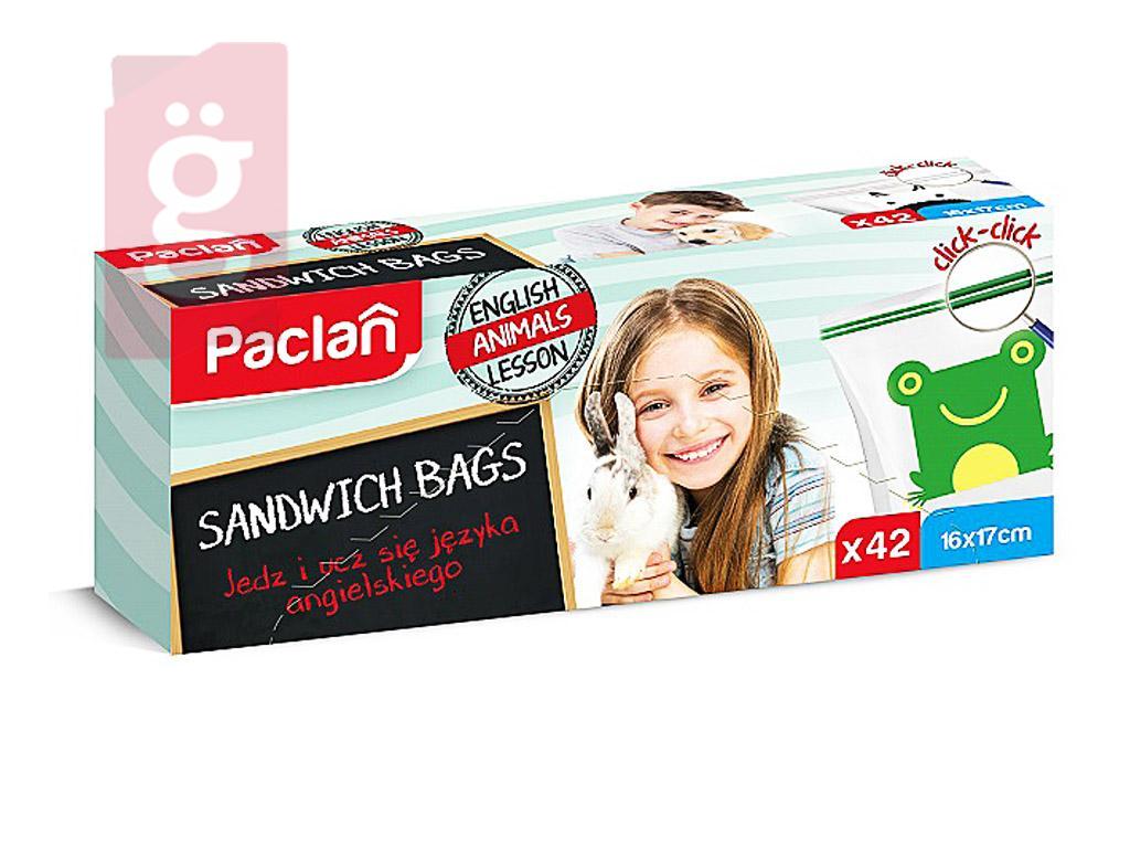 Kép a(z) Paclan Zip Záras Szendvicszacskó 42db 16cmx17cm  nevű termékről