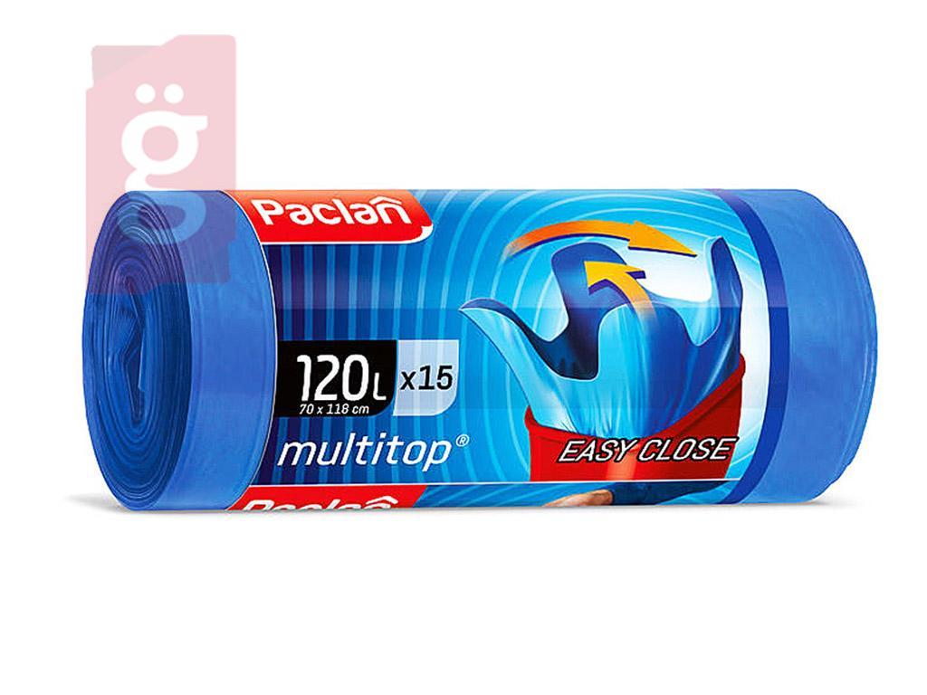 Kép a(z) Paclan Multi-Top Szemeteszsák 120L (15db/tekercs) 70cmx118cm nevű termékről