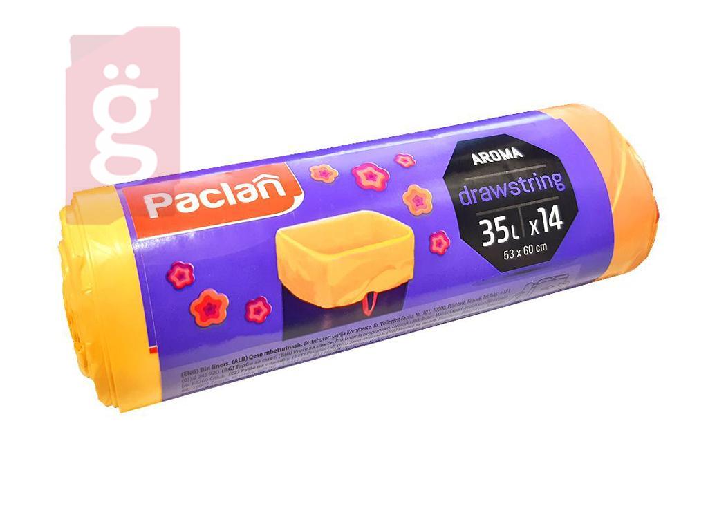 Kép a(z) Paclan Zárszalagos Illatos Szemeteszsák 35L (14db/tekercs) 53cmx60cm 15my nevű termékről