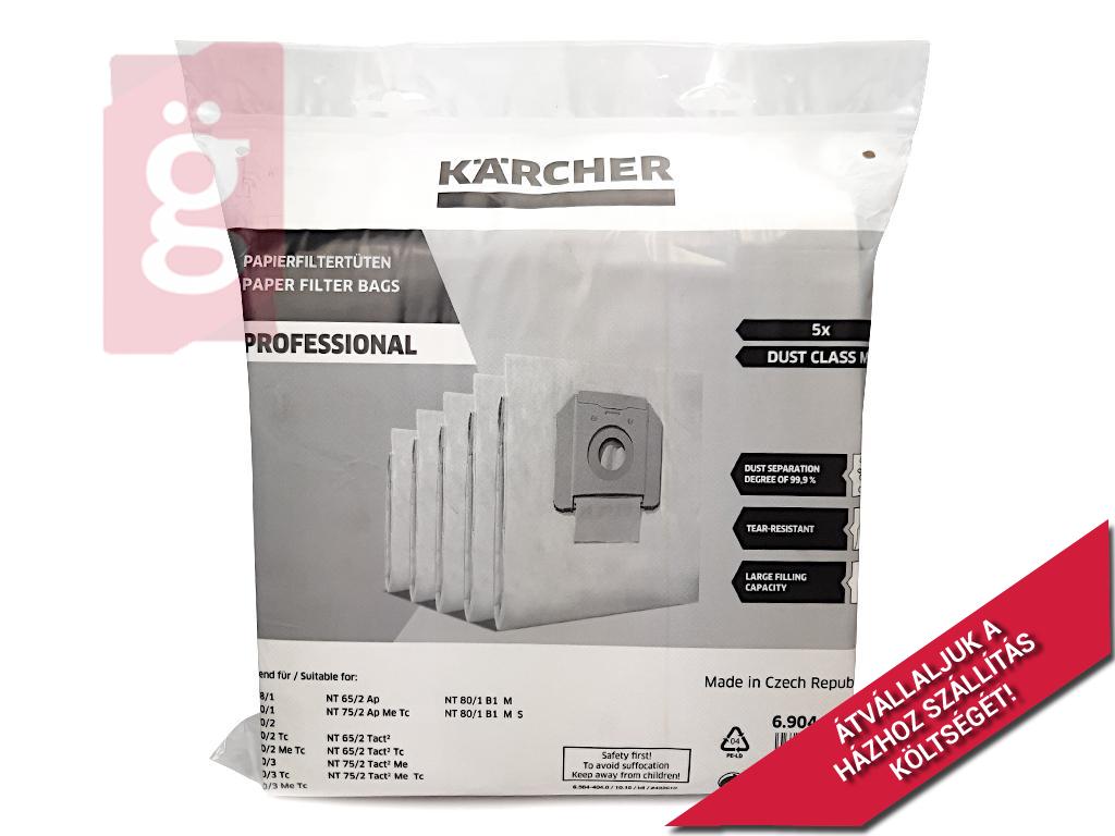 Kép a(z) IZ-NT65/2-BIA-C KARCHER NT 65/2 BIA-C porkategória, megerősített külső réteg, tépésálló Gyári papír porzsák (5db/csomag) 6.904-285.0 nevű termékről