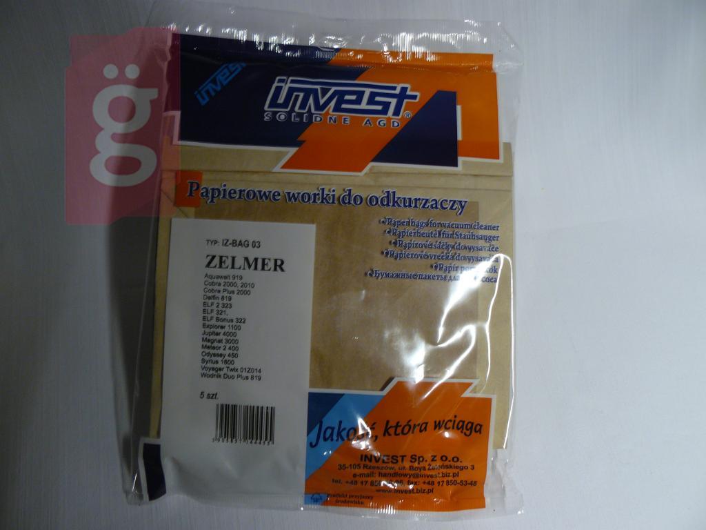 Kép a(z) IZ-BAG03 Invest Kompatibilis papír porzsák (5db/csomag) nevű termékről
