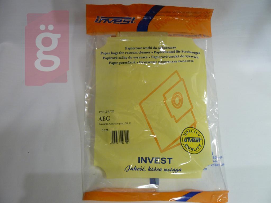 Kép a(z) IZ-A120 Invest Kompatibilis papír porzsák (5db/csomag) nevű termékről