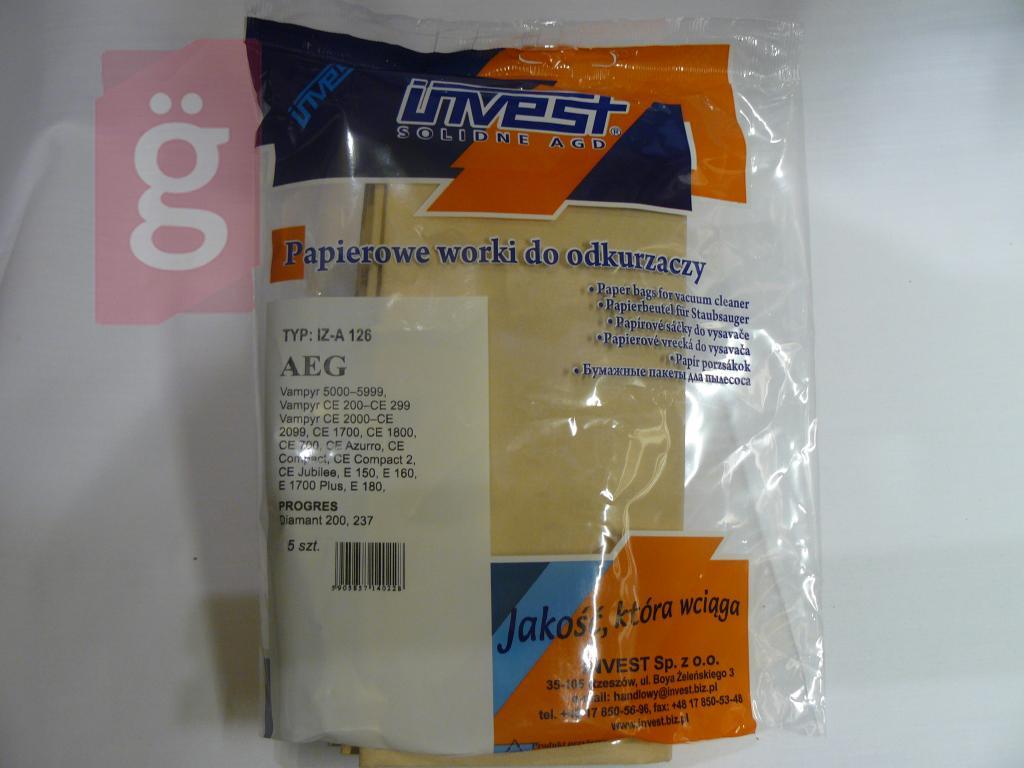 Kép a(z) IZ-A126 AEG GR28  Invest Kompatibilis papír porzsák (5db/csomag) nevű termékről