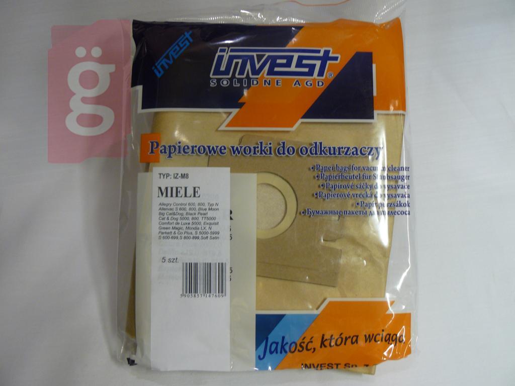 Kép a(z) IZ-M8 Invest Kompatibilis papír porzsák (5db/csomag) nevű termékről