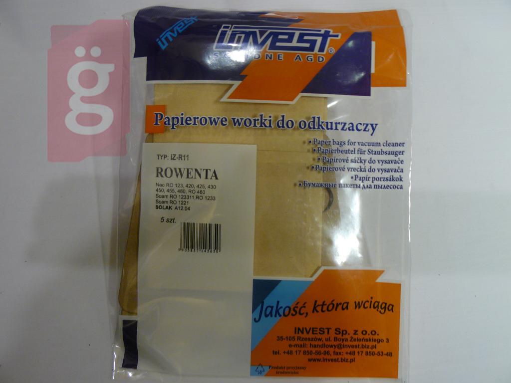 Kép a(z) IZ-R11 Rowenta Neo stb. Kompatibilis papír porzsák (5db/csomag) nevű termékről