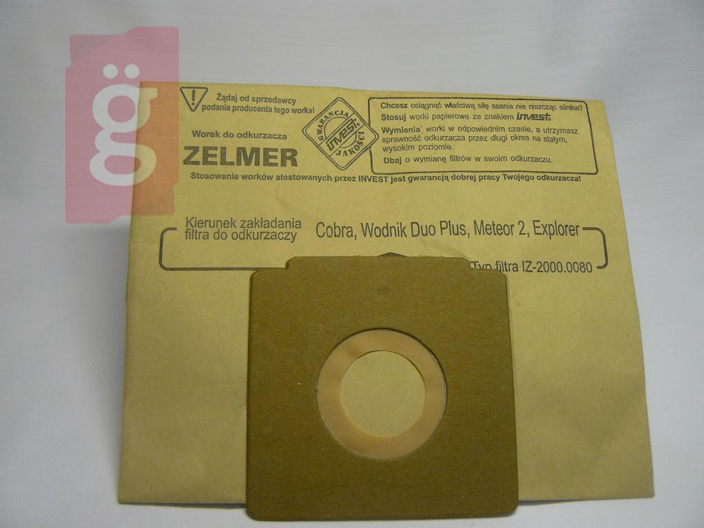 Kép a(z) IZ-2000.0290 HELYETTE: IZ-2000/321    Zelmer Invest Kompatibilis papír porzsák (5db/csomag) nevű termékről