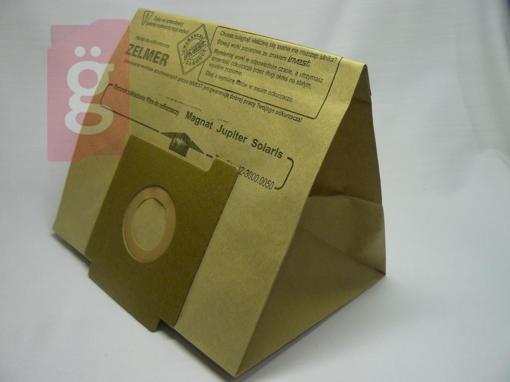 Kép a(z) IZ-3000.0057 Zelmer 3000 Invest Kompatibilis papír porzsák (5db+2filter/csomag) nevű termékről