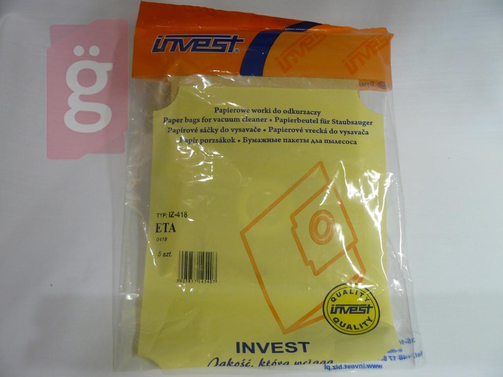 Kép a(z) IZ-418 Invest ETA 418 Junior Kompatibilis papír porzsák (5db/csomag) nevű termékről