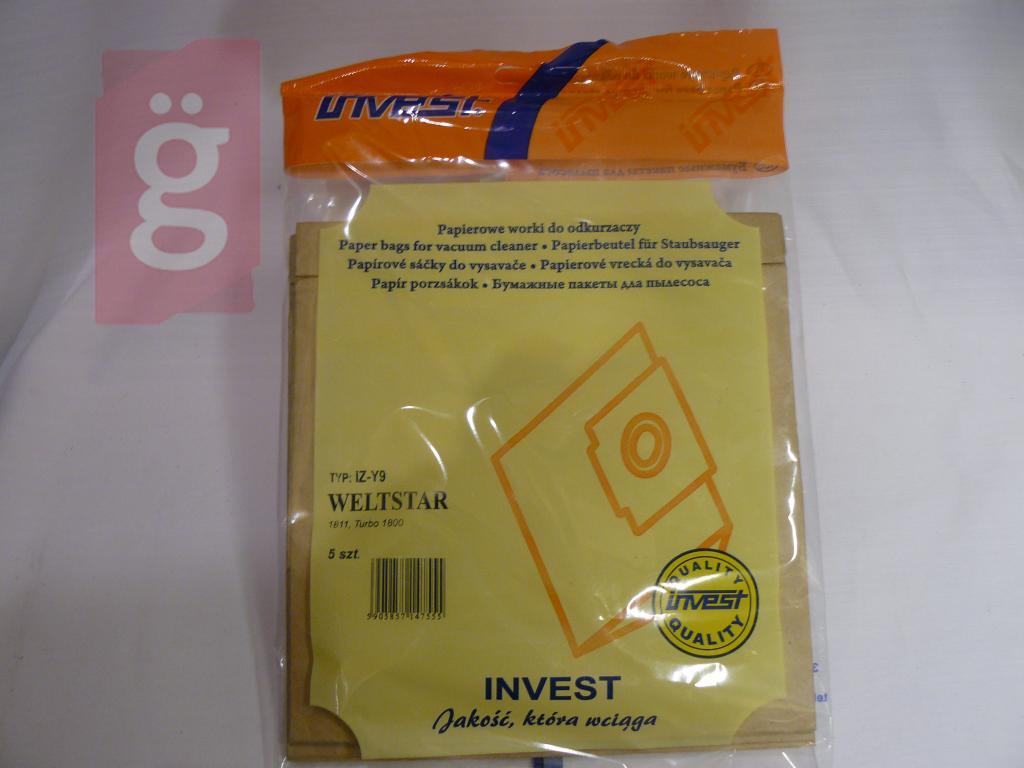Kép a(z) IZ-Y9 Invest Kompatibilis papír porzsák (5db/csomag) nevű termékről