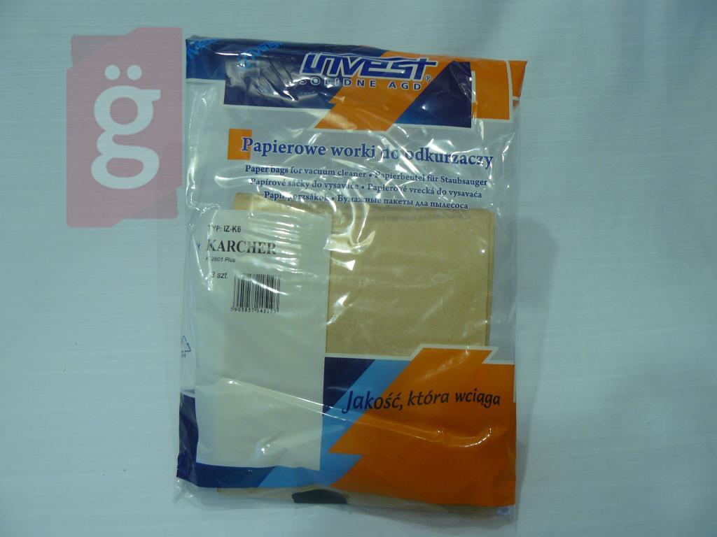 Kép a(z) IZ-K6 Invest KARCHER Kompatibilis papír porzsák (5db/csomag) nevű termékről