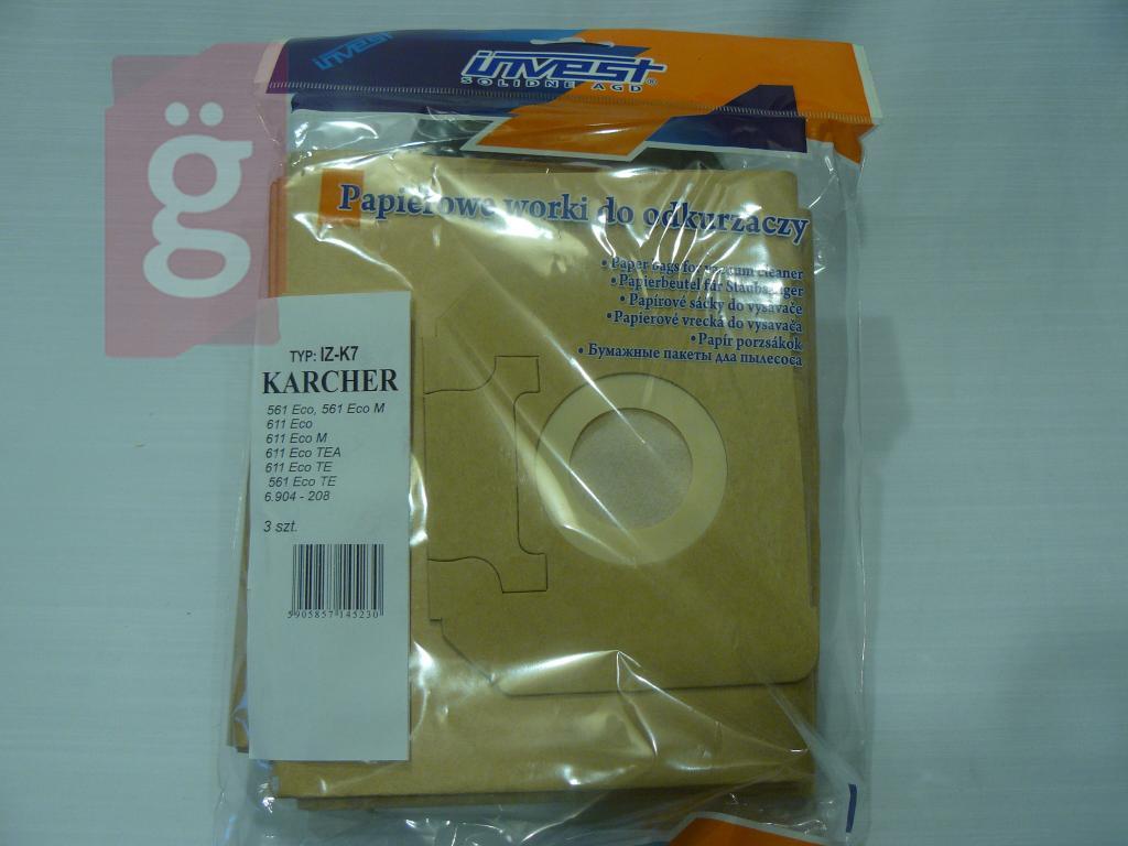 Kép a(z) IZ-K7 Invest KARCHER Kompatibilis papír porzsák (5db/csomag) nevű termékről