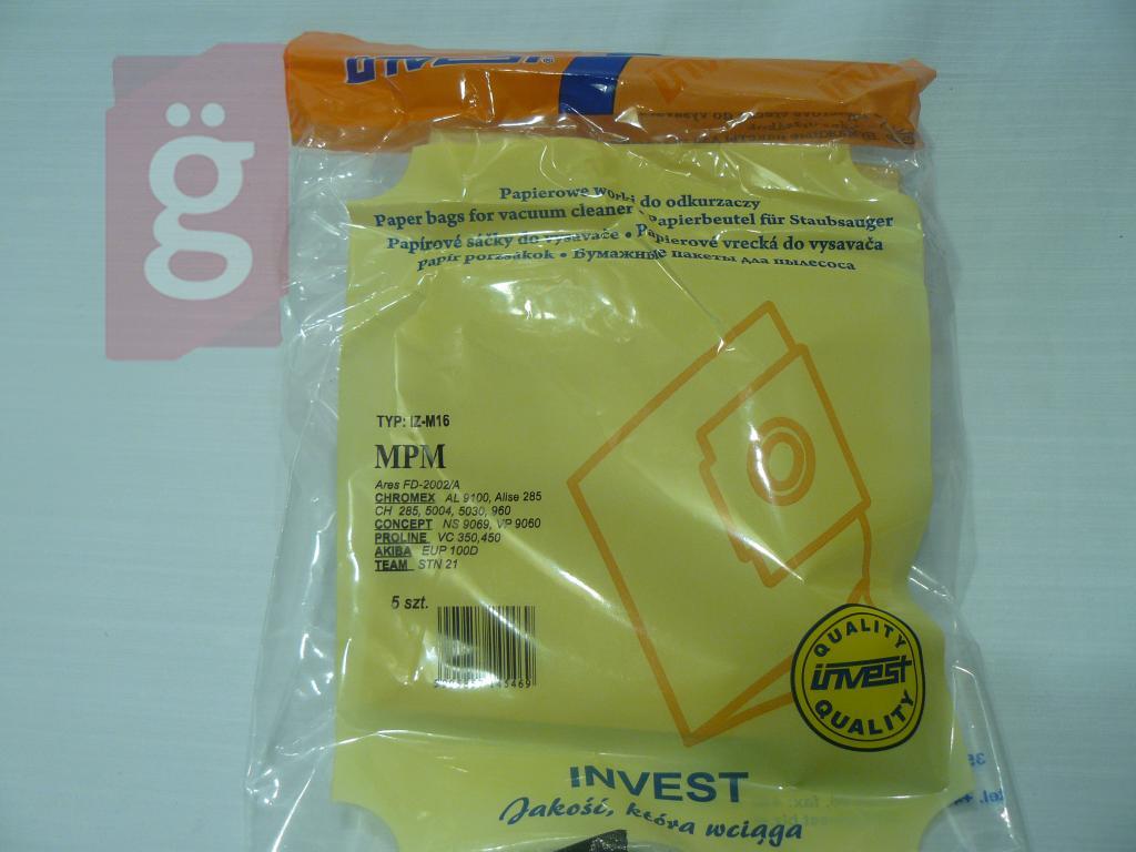 Kép a(z) IZ-M16 Invest Kompatibilis papír porzsák (5db/csomag) Helyette: IZ-Y8 és változatai nevű termékről