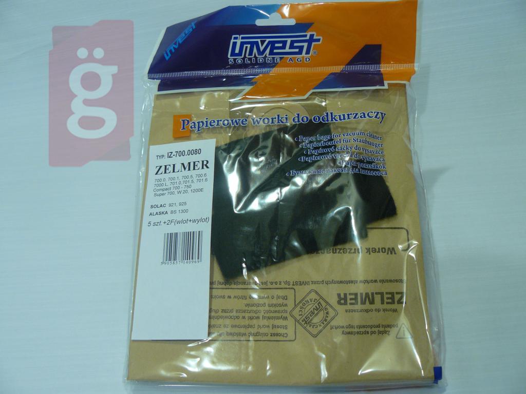 Kép a(z) IZ-700.0080  Invest Kompatibilis papír porzsák (5+2filter/csomag) nevű termékről