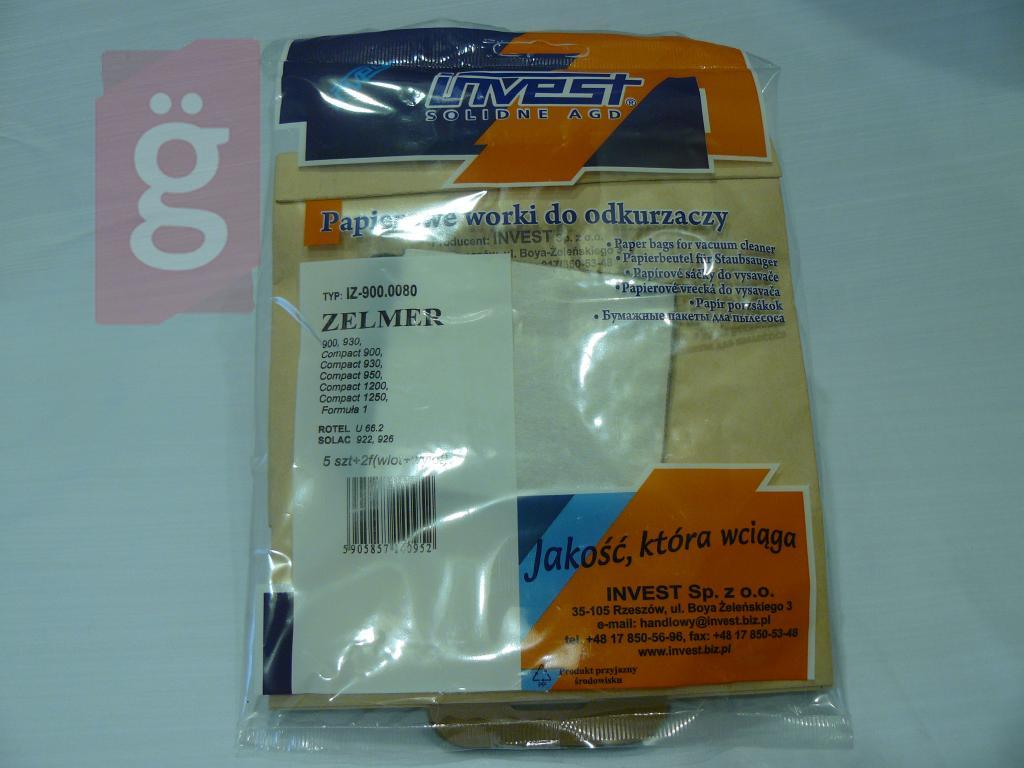 Kép a(z) IZ-900.0080  Invest Kompatibilis papír porzsák (5+2/csomag) nevű termékről