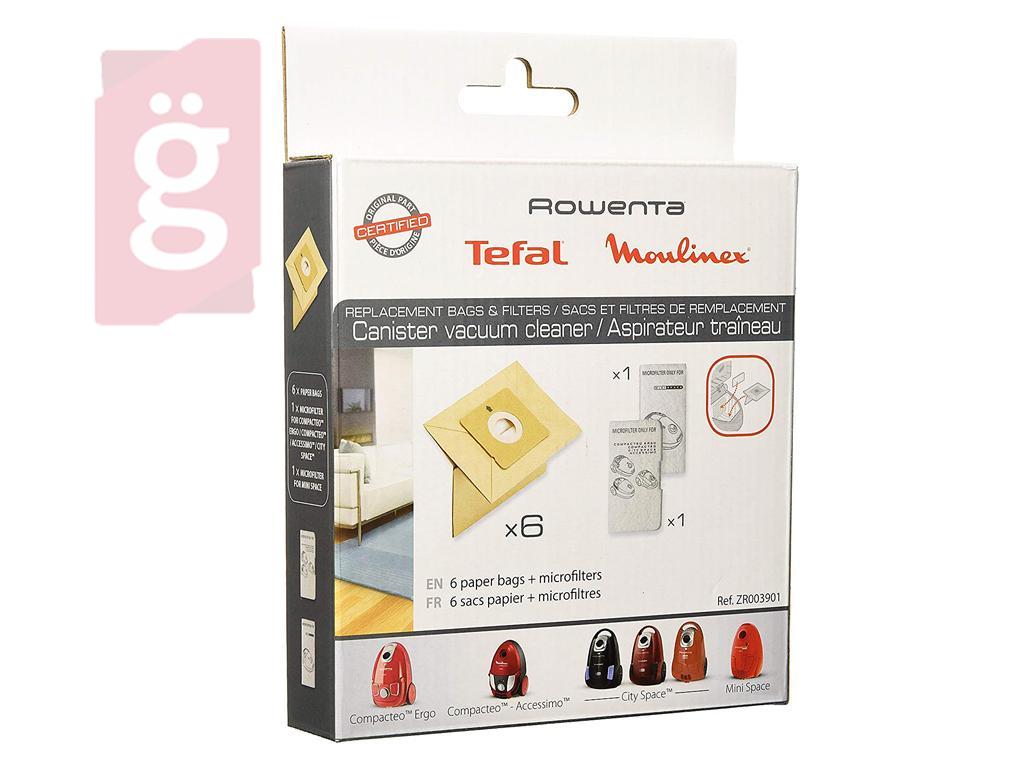 Kép a(z) IZ-R15GY Rowenta Compacteo / Mini Space Gyári papír porzsák (6db+2filter/csomag) ZR003901 nevű termékről