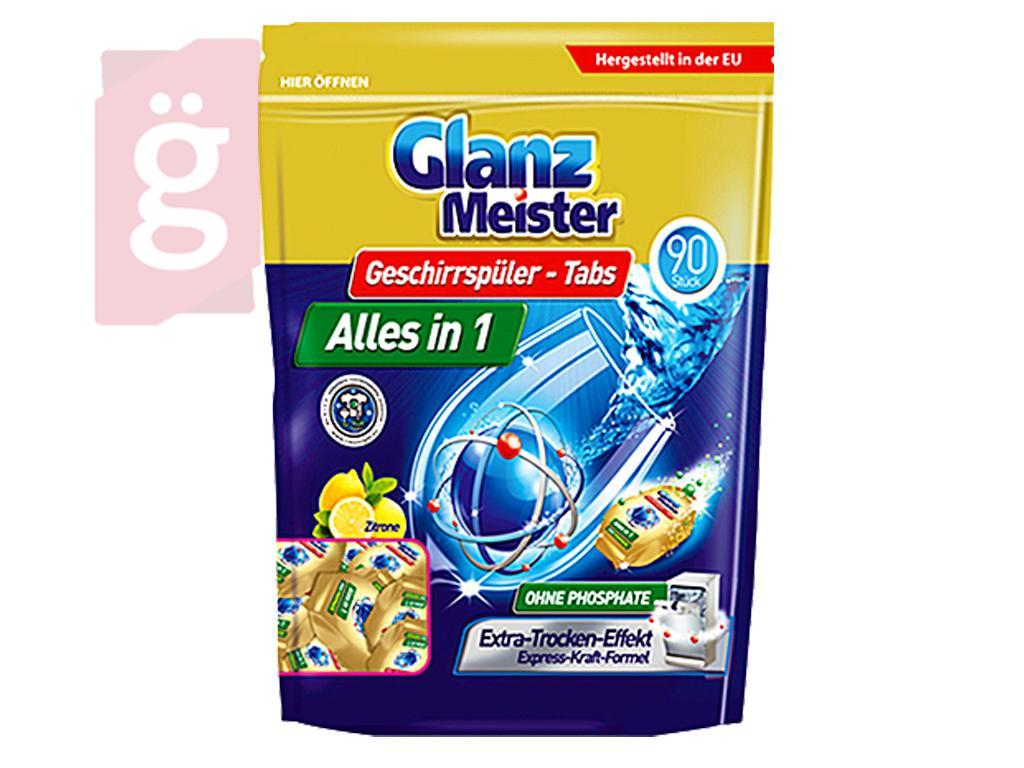 Kép a(z) Glanz Meister Mosogatógép Tabletta Citromos All in One (90db/csomag) nevű termékről