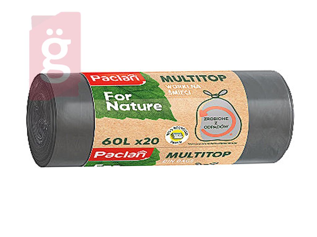 Kép a(z) Paclan For Nature Multi Top Szemeteszsák 60L (20db/tekercs) 18my nevű termékről