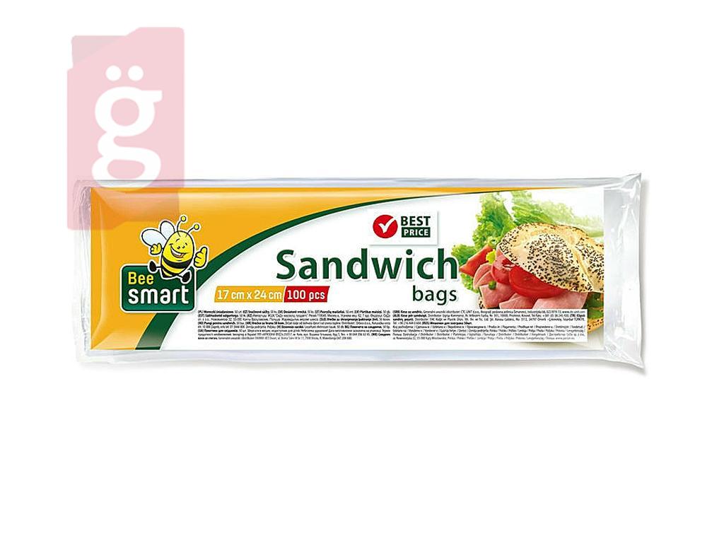 Kép a(z) Bee Smart Szendvicszacskó 100db/csomag 17cmx24cm 5my  nevű termékről