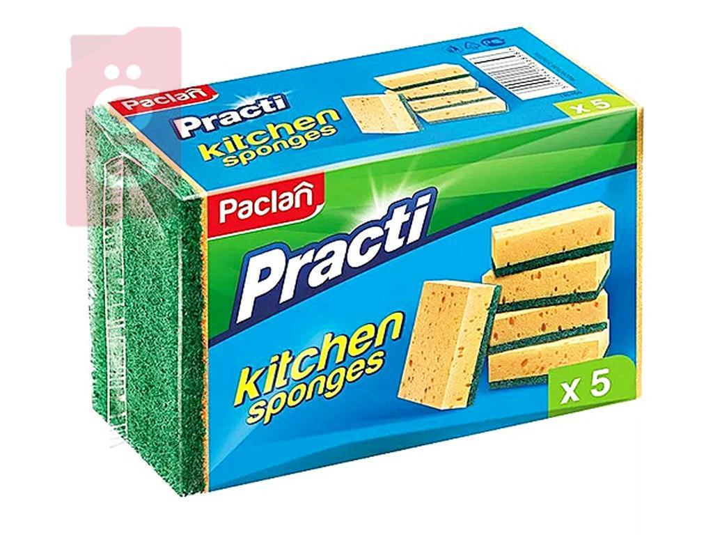 Kép a(z) Paclan Practi Mosogatószivacs Dörzsivel 5db/csomag  nevű termékről