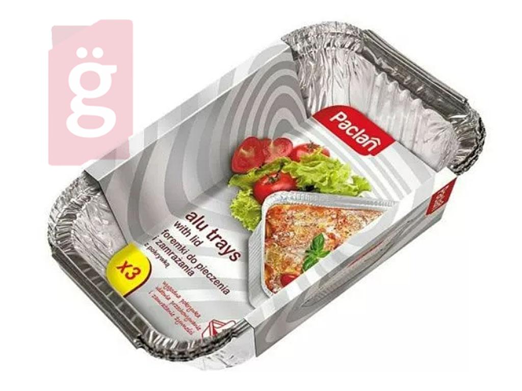 Kép a(z) Paclan Alu-sütőforma Lasagne fedőfóliával 3db/csomag 25cmx18cm  nevű termékről