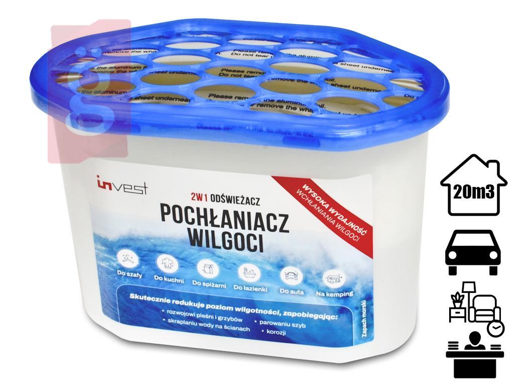 Kép a(z) INVEST Páramentesítő Készülék Óceán illattal H230 (230g/500ml) nevű termékről