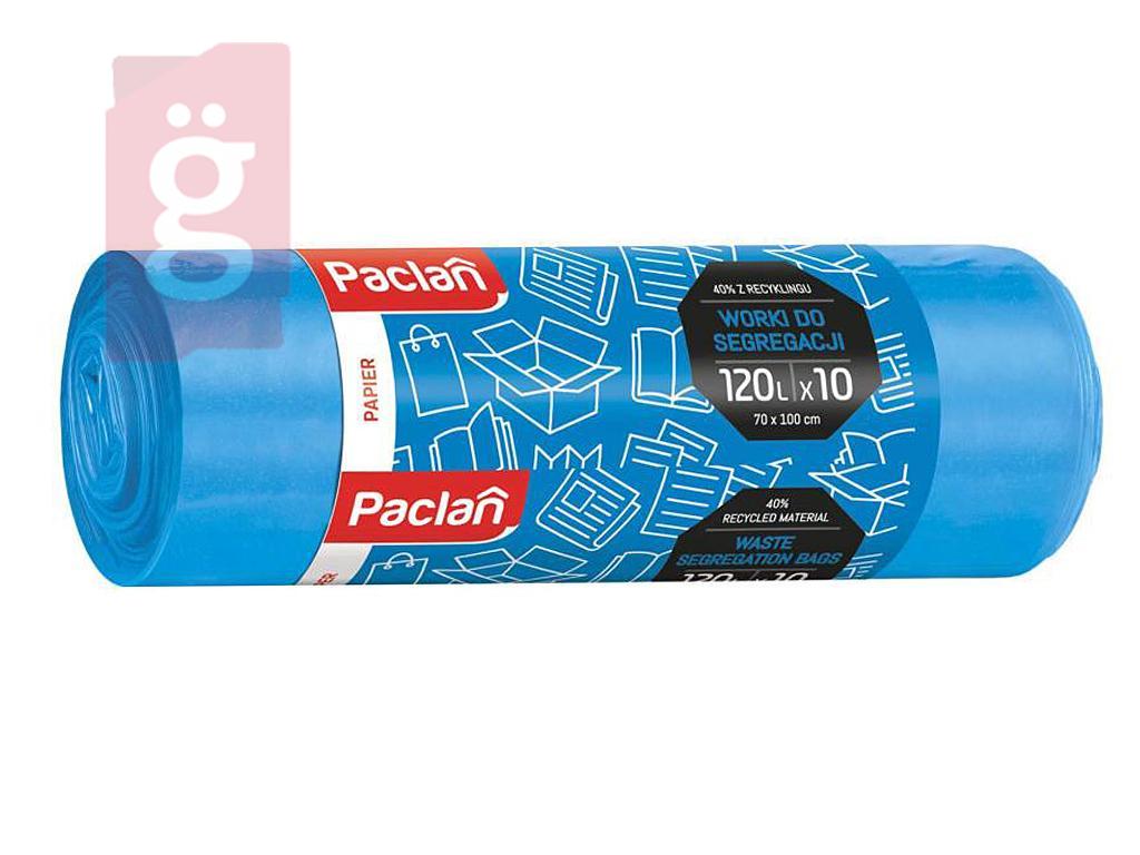 Kép a(z) Paclan Szelektív Papír Gyűjtő Szemeteszsák 120L (10db/tekercs) 70cmx110cm 17my nevű termékről