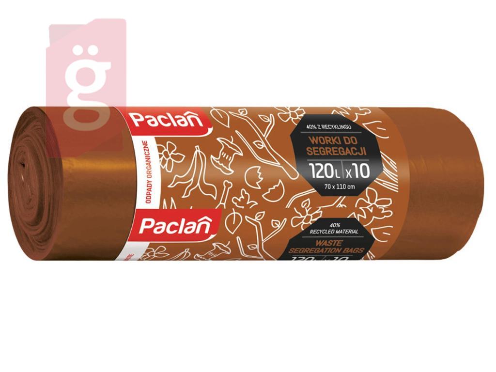 Kép a(z) Paclan Szelektív Bio Hulladék Gyűjtő Szemeteszsák 120L (10db/tekercs) 70cmx110cm 17my nevű termékről