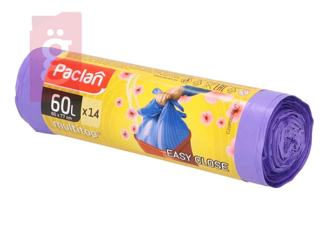 Kép a(z) Paclan Multi Top Illatos Szemeteszsák 60L (14db/tekercs) 60cmx67cm 15my nevű termékről