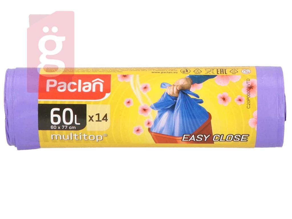 Kép a(z) Paclan Multi Top Illatos Szemeteszsák 60L (14db/tekercs) 60cmx67cm 15my nevű termékről