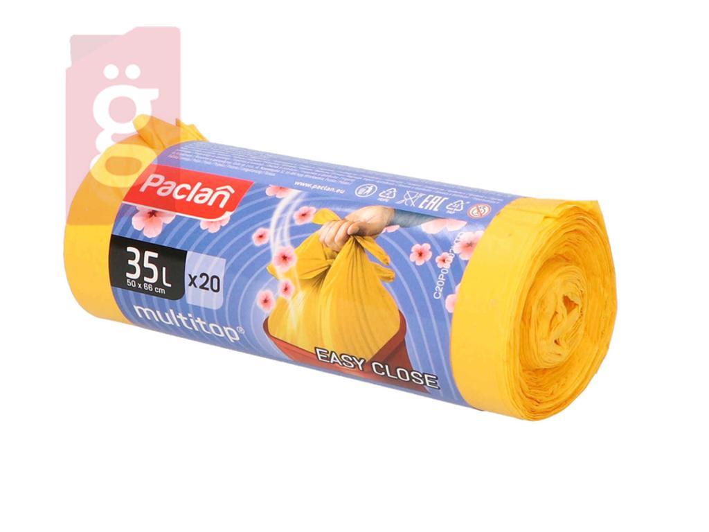Kép a(z) Paclan Zárszalagos Illatos Szemeteszsák 35L (20db/tekercs) 50cmx56cm 15my nevű termékről