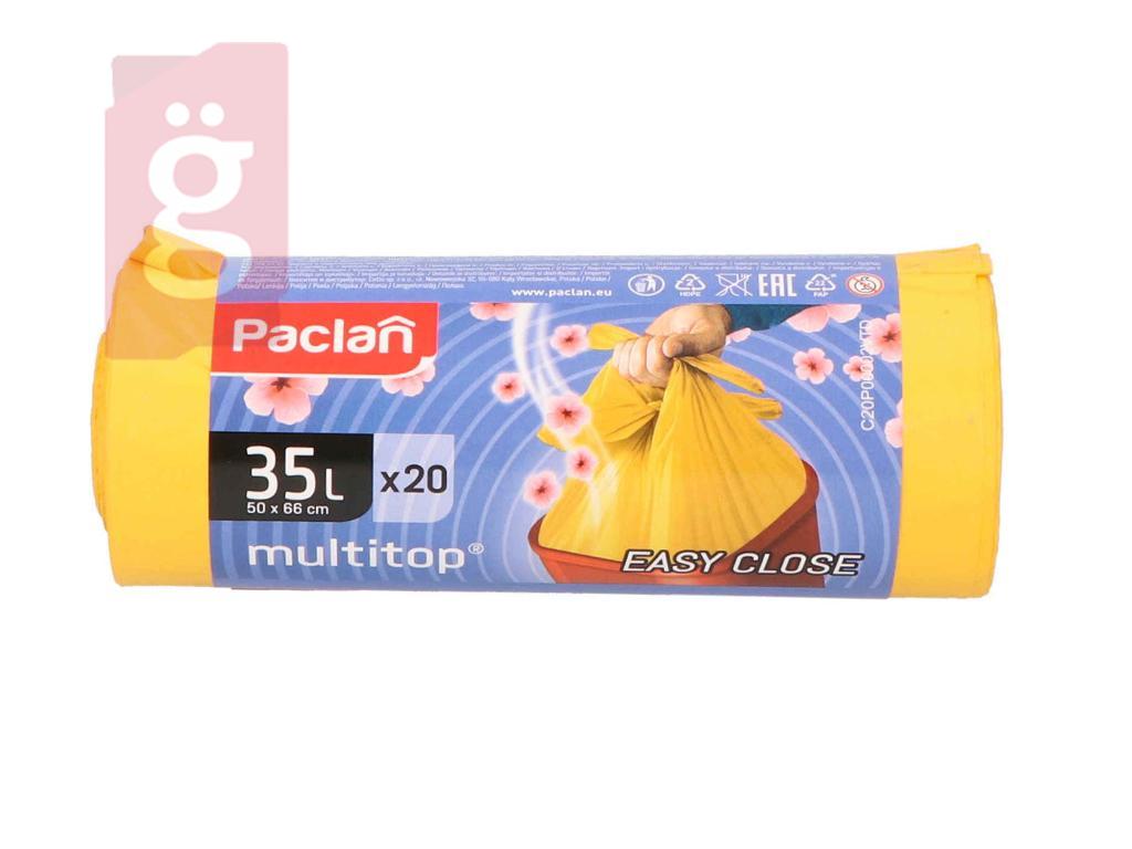 Kép a(z) Paclan Zárszalagos Illatos Szemeteszsák 35L (20db/tekercs) 50cmx56cm 15my nevű termékről