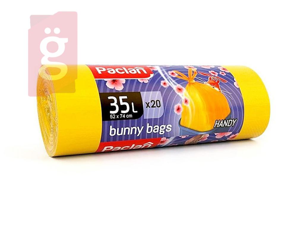 Kép a(z) Paclan Bunny Bags Zárszalagos Illatos Szemeteszsák 35L (20db/tekercs) 53cmx74cm 15my nevű termékről