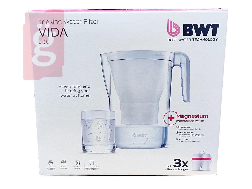 Kép a(z) BWT Vida Vízszűrő kancsó 2.6l (manuális) 3db filterrel fehér nevű termékről